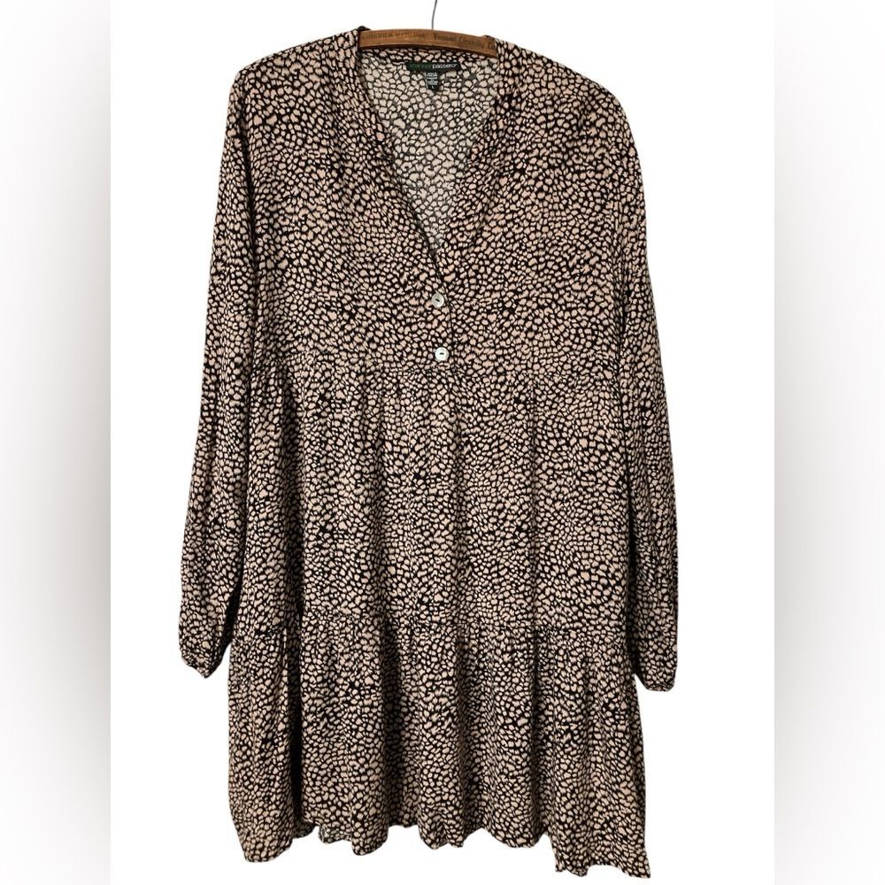 Shannon Passero Dress Size XL Tiered Tunic Long Sleeve Flowy Lightweight Tunic